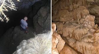 Tesadüfen bulundu! Metrelerce iniliyor, mağaranın içinden çıkıyor