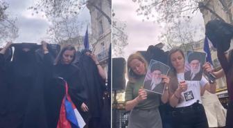 Parisli kadınlar İranlı hemcinsleri için soyundu