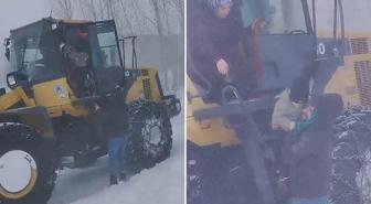 Tipi hayatı felç etti! Taburcu olan anne ve bebeğinin imdadına 'kepçe' yetişti