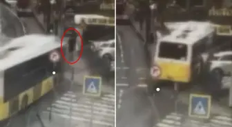 İETT otobüsünün otoparka daldığı anlar kamerada! Bir kişi ezilmekten son saniye kurtuldu