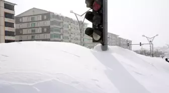 Bitlis'te kar kalınlığı trafik lambalarına kadar ulaştı