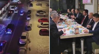 Saadet Partisi lideri Mahmut Arıkan ciğer yemeye çakarlı konvoyla gitti