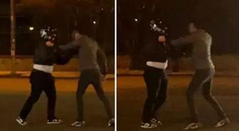 Trafiğin ortasında birbirlerine girdiler! İşte o anlar