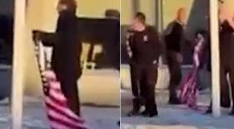 ABD bayrağını göndere çekmeye çalışıyordu, halk hemen gerekeni yaptı