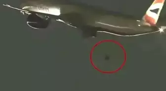 Kalkış yapan yolcu uçağının tekerleği düştü