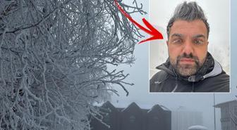 Kent buz kesti, dışarı çıkanların kaş ve kirpikleri donuyor