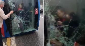 Kağıthane'de devrilen cezaevi nakil aracından yaralıların kurtarılma anları görüntülendi