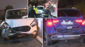 TEM Otoyolu'nda 8 araç birbirine girdi! Trafik kilitlendi