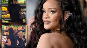 Rihanna'yı markette gören kadın şaşkınlığını gizleyemedi