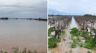 Manisa'da büyük panik! Çay taştı, kritik köprü su altında kaldı