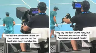 Tenis maçındaki kameramanı gören herkes aynı yorumu yapıyor