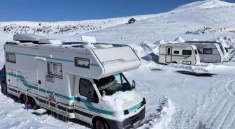 Erciyes Dağı, karavan tutkunlarının yeni kış rotası haline geldi