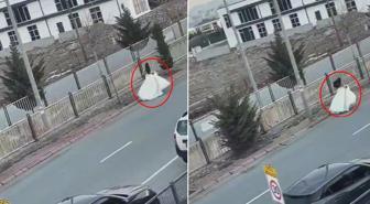 Film sahnesi değil gerçek! Gelinin düğünden kaçtığı anlar kamerada