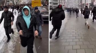 Balkondan atılanı görünce hep birlikte koşmaya başladılar