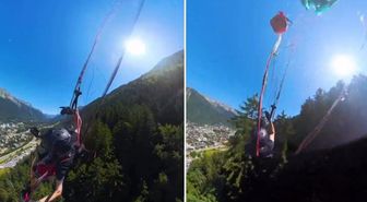 Paraşütle atlayan sporcu ağaçlara çakıldı! Kurtuldu ama ölmekten beter oldu