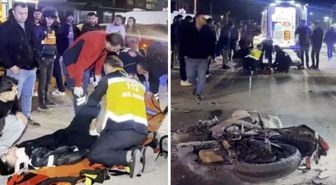 Otomobil ile motosiklet çarpıştı! Metrelerce savruldu, durumu ağır