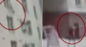 Mucize kurtuluş! 7. kattan düşen çocuğu havada yakaladı
