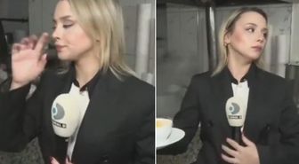 Kanal D muhabirinin zor anları! Şekilden şekile girdi