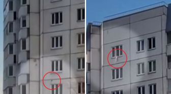 Bebek, 33 metreden düştü iki kadın hemşire havada montla yakaladı