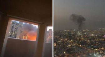 İran füzeleri Dubai'ye düştü! Korkunç anlar kameralarda
