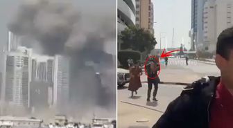 İran'ın vurduğu Abu Dabi'de son durum! Kucağında çocukla sığınağa koştu