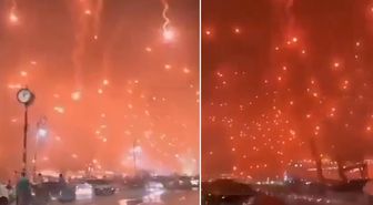 Görüntü bu gece yarısı Tel Aviv'de kaydedildi