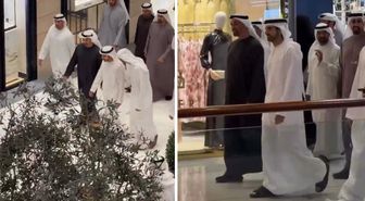 İran'ın füze yağdırdığı BAE'nin Devlet Başkanı Al Nahyan, AVM gezisine çıktı