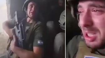 Görüntüler İsrail'den! Füze yağınca sığınakta hüngür hüngür ağladılar