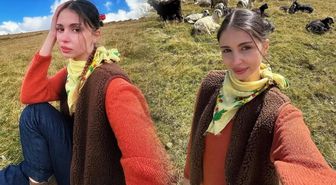 Zeynep Atılgan'ın derin yırtmaçlı pozundaki ayrıntı olay oldu