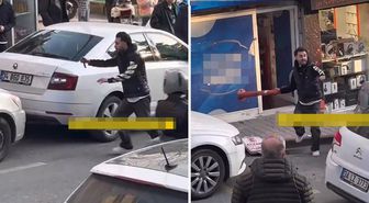 Elindeki bıçakla önüne gelene saldırmaya kalktı