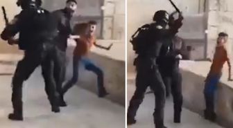 İsrailli asker, Filistinli babayı çocuğunun gözü önünde dövdü