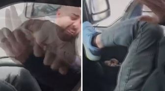 Kamyonetin yanına geldi, sürücüye camdan dehşeti yaşattı