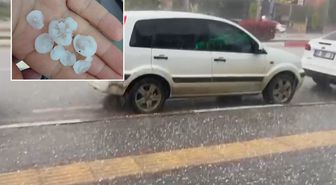 Osmaniye'de sağanak ve dolu yağışı; cadde ve sokaklar beyaza büründü