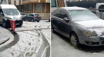 İstanbul'da dolu yağışı! Ortalık beyaza büründü