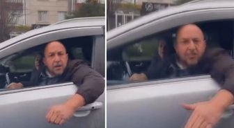 Beylikdüzü'nde araçta çocuğu olan kadının otomobiline saldıran sürücü kamerada