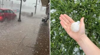 ABD’de beyzbol topu büyüklüğünde yağan dolu araçları mahvetti