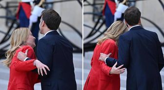 Fransa'da First Lady’yi çileden çıkaracak samimiyet, Macron Meloni'yi öperek karşıladı