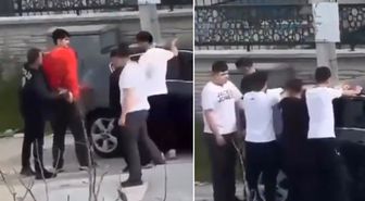 Okula bıçakla girmeye çalışırken polis tarafından böyle yakalandı