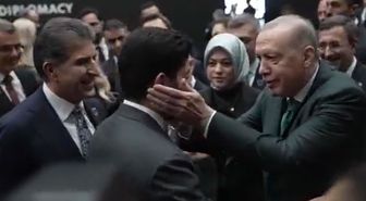 Cumhurbaşkanı Erdoğan ile IKBY Başkanı Barzani arasında sıcak görüntüler