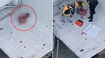 Önce silah sesleri duyuldu sonra kadın kendini 6'ncı kattan attı