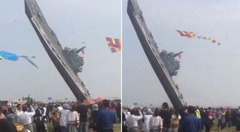 Çin'de tuhaf görüntü! Uçak gemisine benzeyen kağıttan uçak yaptılar