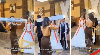 Düğünde açtığı pankarta bakın! 'Daha neler göreceğiz' dedirten görüntü