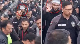 Celal Karatüre'nin onlarca polis tarafından korunduğu görüntü tartışma yarattı