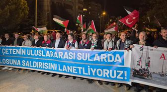 Yer: Ankara! ABD'nin Sumud Filosu'na müdahalesi böyle protesto edildi