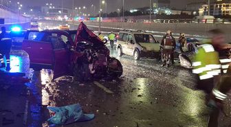 Ankara'da 4 aracın karıştığı zincirleme kazada 8 kişi yaralandı