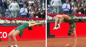 Madrid Açık'ta şampiyon olan Marta Kostyuk zaferini takla atarak kutladı