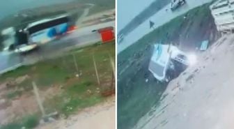 Malatya'da 4 kişinin hayatını kaybettiği otobüs kazası kamerada