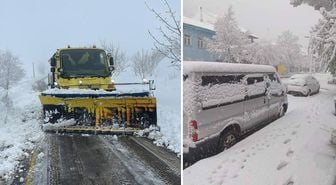 İzmir'de mayısta kar manzarası