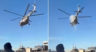 Meksika ordusuna ait helikopter, kalkıştan hemen sonra düştü