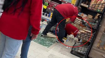 Markette kaos! Açık kapıdan girdi, ortalık karıştı